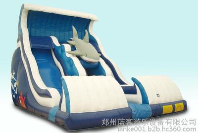 蓝客游乐厂家直销质量最好最便宜充气水滑梯图片_高清图_细节图-郑州蓝客游乐设备 -